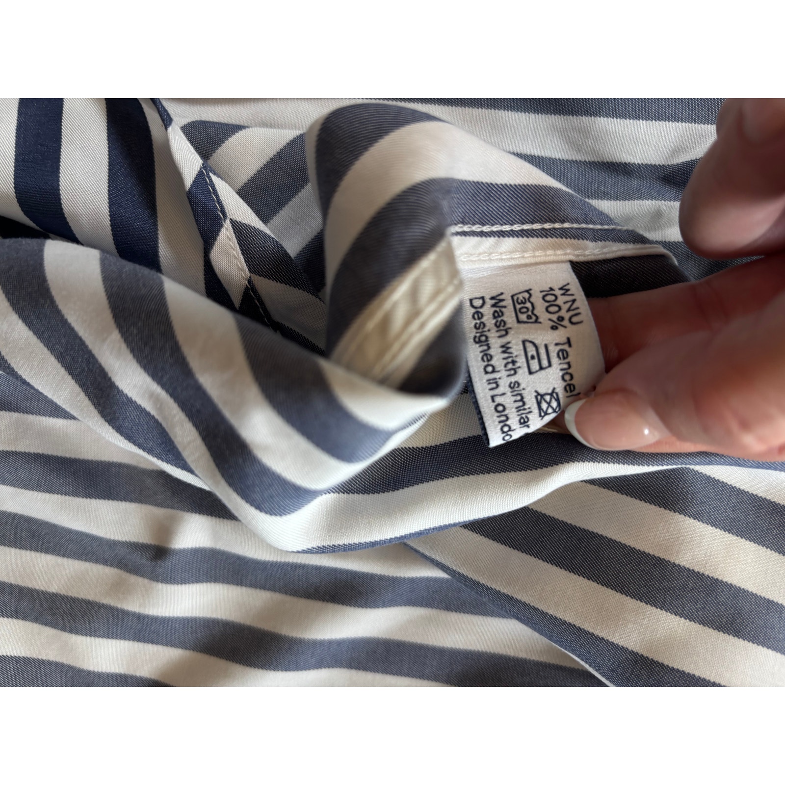 Boyfriend (Wnu)With Nothing Underneath Navy & White Button Down Women 2 — image 5 of 8